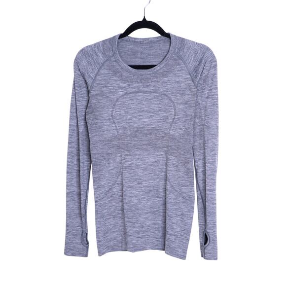 LULULEMON Swiftly Long Sleeve Shirt Heathered Gray Running Active Women's 6 - Picture 1 of 7
